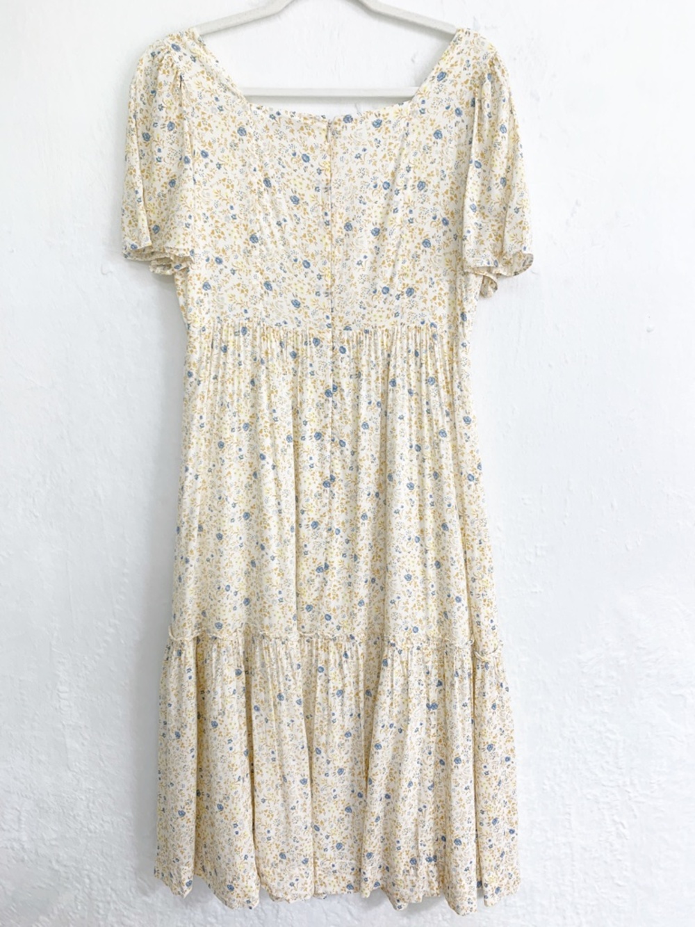 Madewell Folkmagic Floral Flutter Sleeve Tiered Midi Dress Sz 6 - Picture 3 of 14